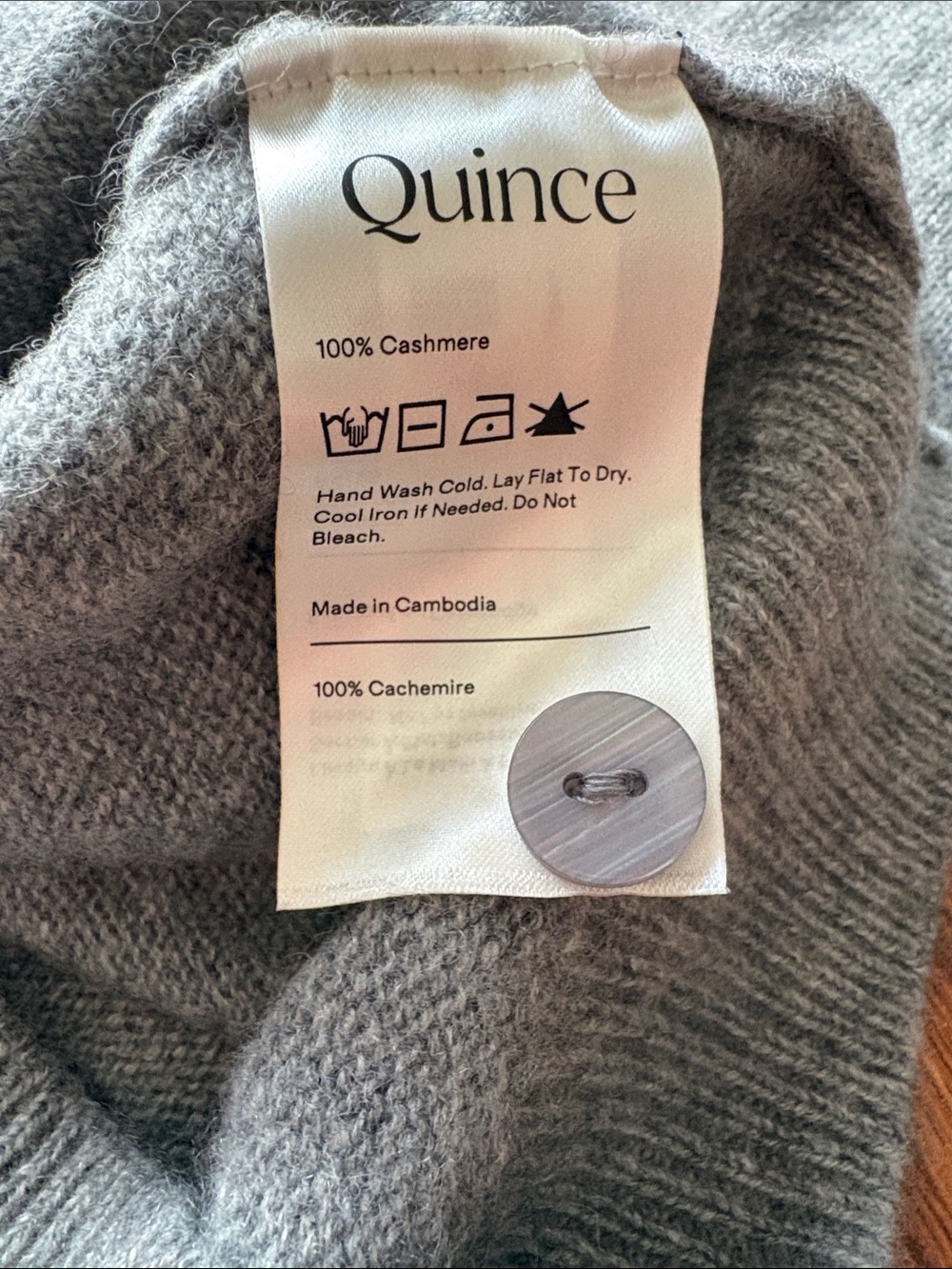 Quince Mongolian Cashmere Cropped Crew Cardigan Heather Grey in Small EUC - Picture 7 of 13